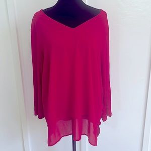 Michael Kors long sleeve layered chiffon blouse